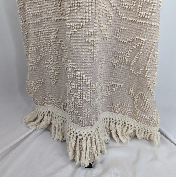 Vintage 70s MEMORY WEAR Cream French Knot Embroidered Sleeveless Maxi Dress - Picture 5 of 9